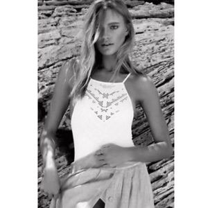 Free People White Solstice Bodysuit